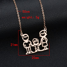 FUNIQUE Stainless Steel Family Necklace For Family Member Mom Dad Kids Fash