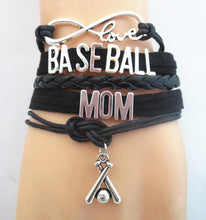 Infinity  Love BASEBALL MOM Team sports Bracelet   Wristband wish friendshi
