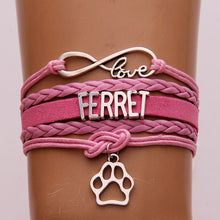 Infinity Love Ferret Bracelets animal paw charm Ferret Mom Bracelet & Bangl