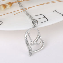 Austrian Crystal Pendant Necklace animal horse head heart shaped Love the n