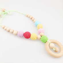Let's Make Crochet  Wooden Beads Necklace Mom Jewelry Pendant In Pastel Pea