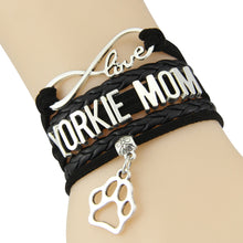 New hot Infinity Love YORKIE MOM bracelet pet charms custom made wrap brace