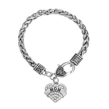 Minimal Brand Mom Mother Momma Crystal Love Heart Vintage Lobster Claw Brac