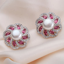 Freshwater pearl earrings 925 silver women,fashion natural Pearl Earrings w