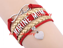 6Pcs/Lot Marine Mom Infinity Bracelet Red/gold Make Your Own Design Free Sh