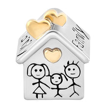 Leo Bon Gifts Heart Love Family Mom & Baby Girl & Dad Home Bead Base Metal