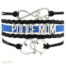 (10 PCS/Lot) Infinity Love Sister Dad Mom Double Heart Charms Bracelets For