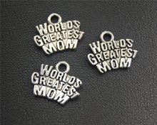 10pcs Antique Sliver Letter Worlds Greatest Mom Charms Jewelry  Making DIY