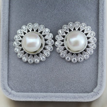Genuine Freshwater pearl earrings for women,white stud natural pearl earrin