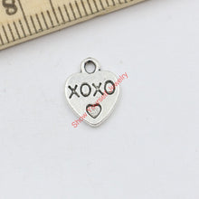 25pcs Antique Silver Plated Heart Mom XOXO Charms Pendants for Jewelry Maki