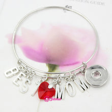 10PCS DIY Bracelet Snap Jewelry Letter Initial BEST MOM Charm Expandable Wi