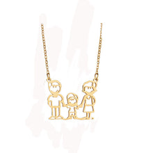 Son And Parents Necklace Pendant Stainless Steel Gold Boys and Mom Dad Neck