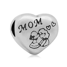 5pcs Factory Clearance Sale Never Fade Stainless Steel Big Hole Heart Beads