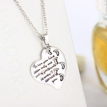 FUNIQUE 2016 Fashion Silver Tone Foot print Heart Charms Pendant Necklace W