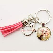 Silver Color plated key chain  you are the best mom ever pendant keychain m