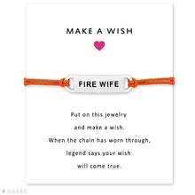 (10 pcs/lot) Silver Sign Fire Mom Wife Charm Bracelets for Women Girls Adju