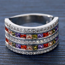 2017 New Fashion Women Lady Colorful Rhinestone Crystal 5 Layer Big Rings M
