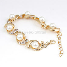 Elegant Simulated Pearl Bracelets For Women Crystal Silver Chain Bracelet &