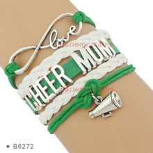 (10 PCS/lot) Infinity Love Cheer Mom Megaphone Bracelets Gift for Cheer Mom