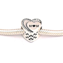 Fit european Bracelets 2017 spring mother day gift heart charm MoM heart be