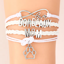 Drop Shipping Infinity Love Bordeaux Mom Bracelet Bangles Paw Pendant Handm