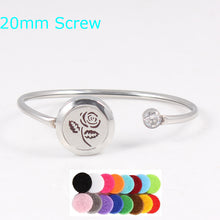 20mm Love Mom 316L Stainless Steel Aromatherapy locket Bracelet Bangle oil