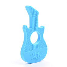 2Pcs/lot Baby Teether Guitar Silicone Pendant Eco friendly Teething Sensory