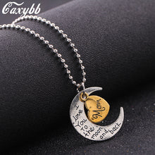 Caxybb I Love You To The Moon And Back Mom Family Necklaces Fashion Pendant
