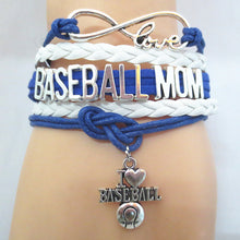 Infinity  Love BASEBALL MOM Team sports Bracelet   Wristband  charm wish fr