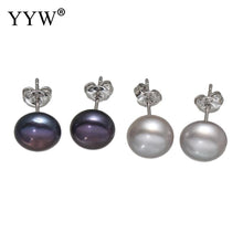YYW Women Mom Jewelry Gifts 8 9mm 2Pairs/Box Natural Freshwater Pearl Earri