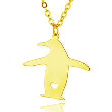 Custom Name Animal Penguin Necklace Pendant  Personalized Silver Gold Name