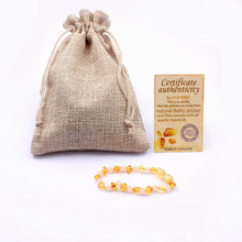Ambar Teething Necklace with Quartz Beads Polished Honey Certified Natural