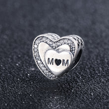ANFASNI New Arrival 925 Sterling Silver Tribute to Mom, Clear CZ Beads Fit