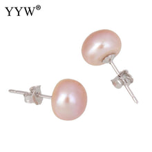 YYW Wholesale Natural White Pink Purple Freshwater Pearl Earrings Jewelry M