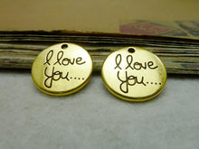 30Pcs 15*18mm Heart Charm Pendant Antique Gold Tone DIY Making dad mom-in C