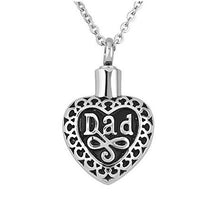 Heart Cremation Jewelry Keepsake Urn Necklaces for Ashes Memorial Dad & Mom