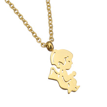 YYW Fashion Girl Stainless Steel Jewelry Pendant Necklace Lovely Cute Girl