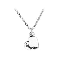 Letter Engraved Mother Daughter Matching Love Heart Pendant Set of Two Mom