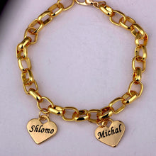 Mother's Personalized Heart Charm Bracelet Custom Made with up to 19 Names