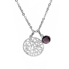 Birthstone personalized jewelry stainless steel mother necklace hollow hear