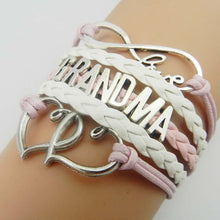 Infinity love mom & grandma bracelet gift heart feet charm Rope Bracelet fo