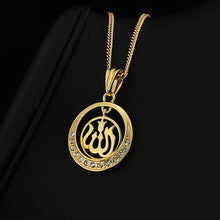 MEEHEE Statement Gold color Muslim Round Necklace Women Rhinestones Islam A