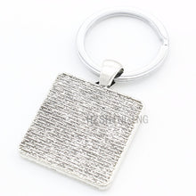 Class fashion women jewelry Cheer Mom keychain vintage square key chain rin