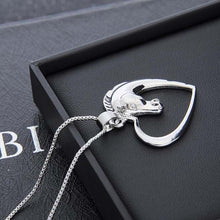 2 Pcs Fashion New Jewelry Plated White Horse In Heart Necklace Pendant Neck