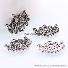 Vintage Silver Metal Letters MOM Charms for Jewelry Making DIY Jewelry Alph