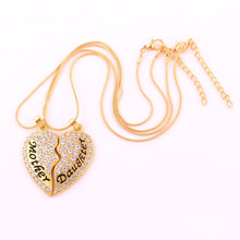 2 Pieces Mother Daughter Necklace Best Friends Forever Heart Snake Chains