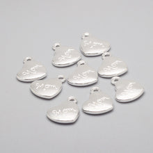 Silver Plated Zinc Alloy Alphabet Letters Mom Hearts Charms for Diy Pendant