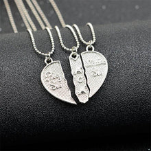 3pcs/set "Big Sis/MOM/Little Sis"Broken Love Heart Pendant Necklaces Simple