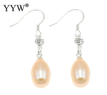 1 Pair Unique Wedding Women Bridal Mom Natural Real Pink Freshwater Pearl D