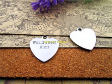 20pcs  stainless steel charms "world's best mom/aunt/dad/grandma/granny/mim